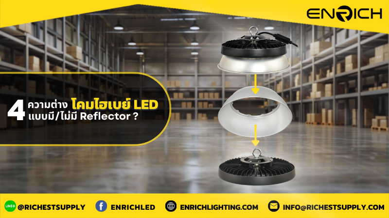 โคมไฮเบย์แบบไหน? มี Reflector หรือไม่มีดี